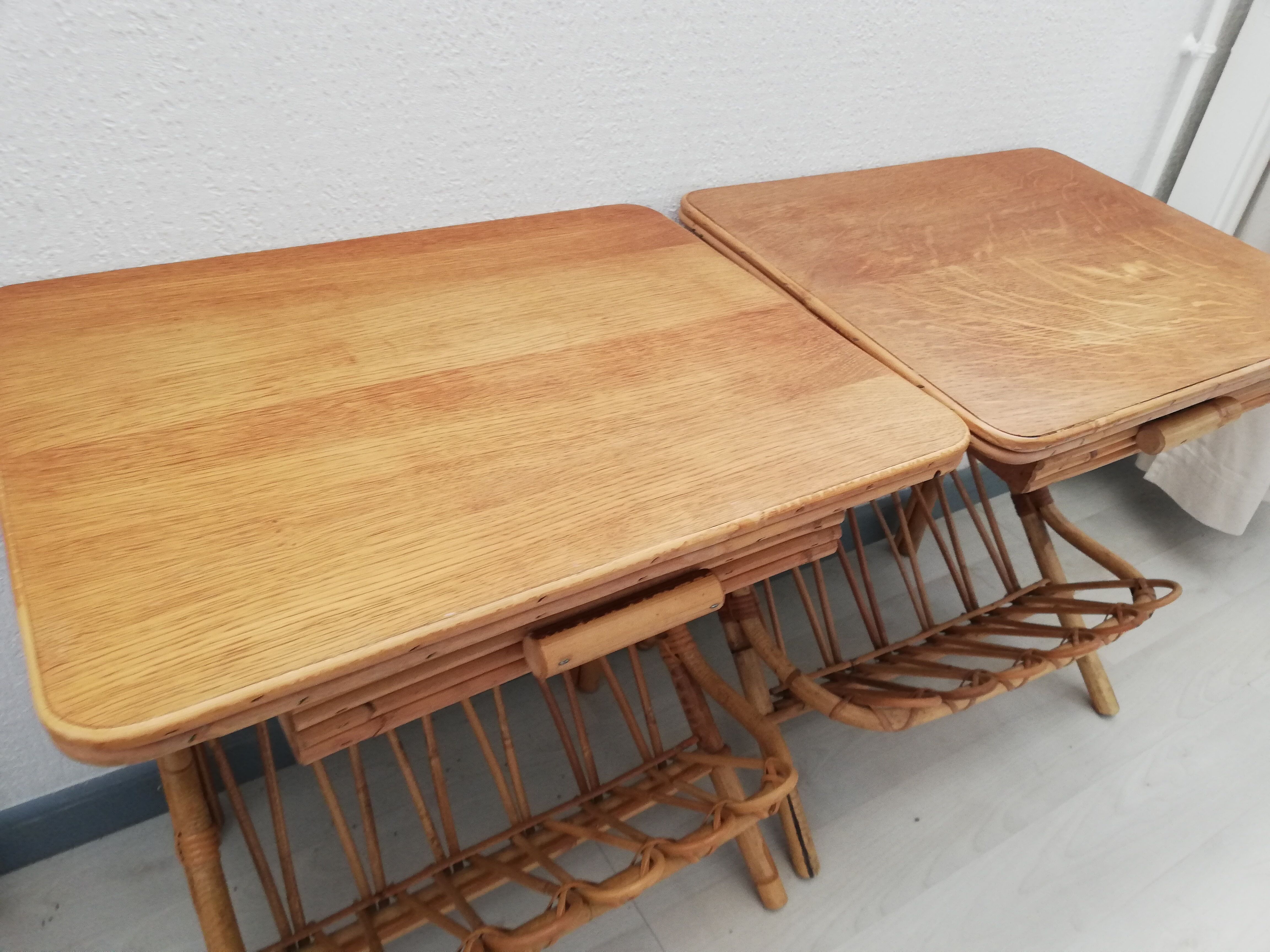 Pair of vintage rattan bedsides
