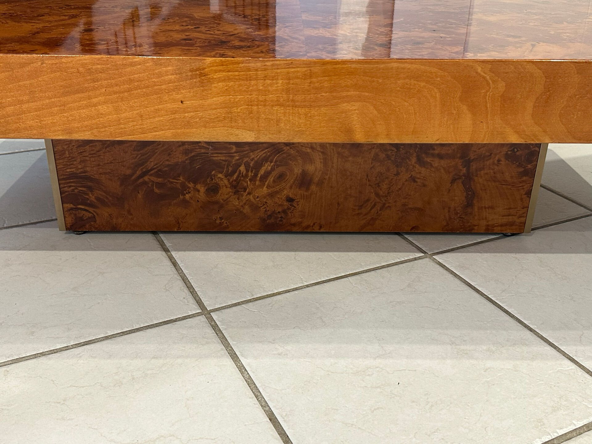 Vintage 1970s Elm Burl Coffee Table