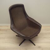 Fauteuil pivotant en cuir, design danois, années 1960, designer : HW Klein, fabrication : Bramin