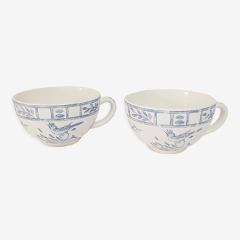 Set of 2 lunch cups, Gien, Blue bird