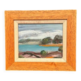 Original Swedish Oil on Panel “Coastal Landscape” by Göran Brunius – Signed
