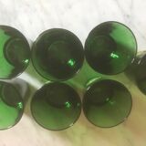 Lot de 7 verres verts italiens de byrrh