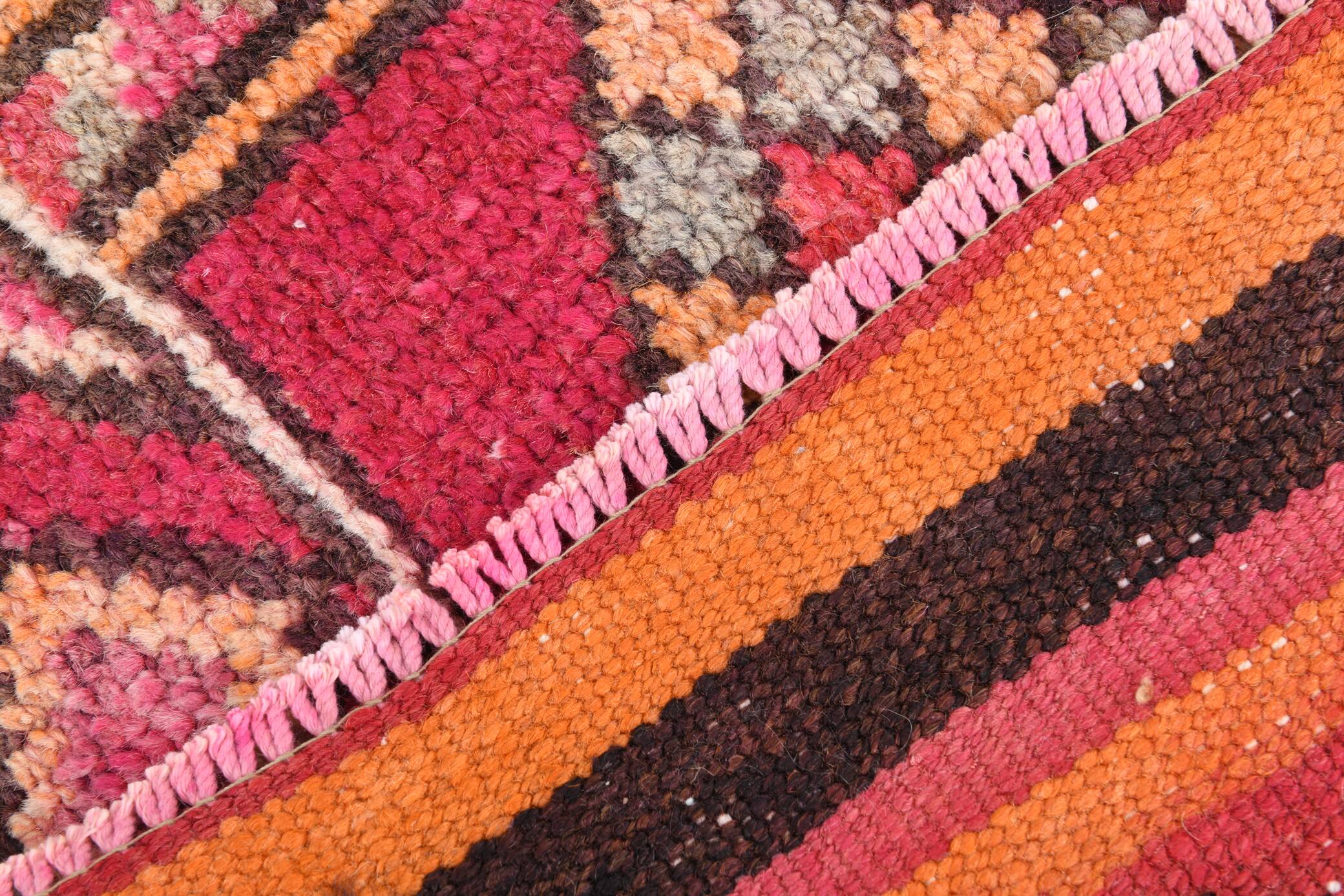 3x12 Red Orange Vintage Runner Rug, 89x373Cm