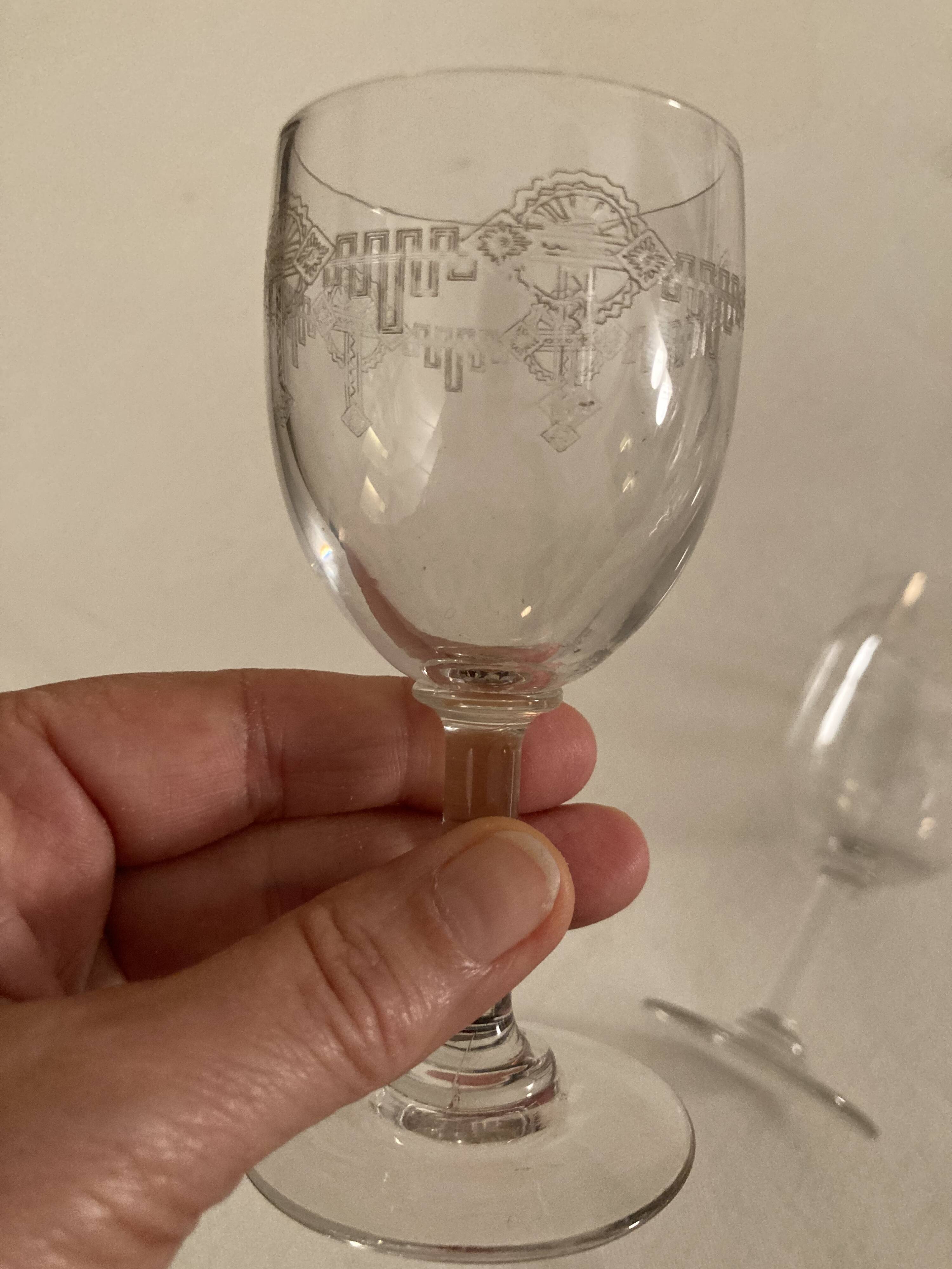 2 old glasses from the end of the 19th century, beginning of the 20th century
