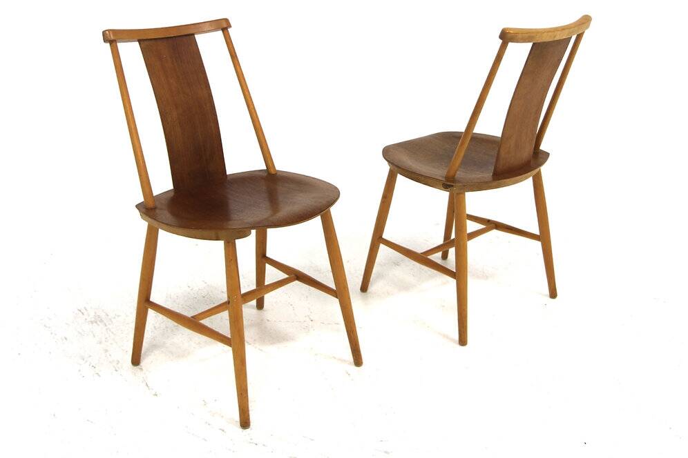 Set de 2 chaises en teck, Jan Hallberg, Edsbyverken, Suède, 1960
