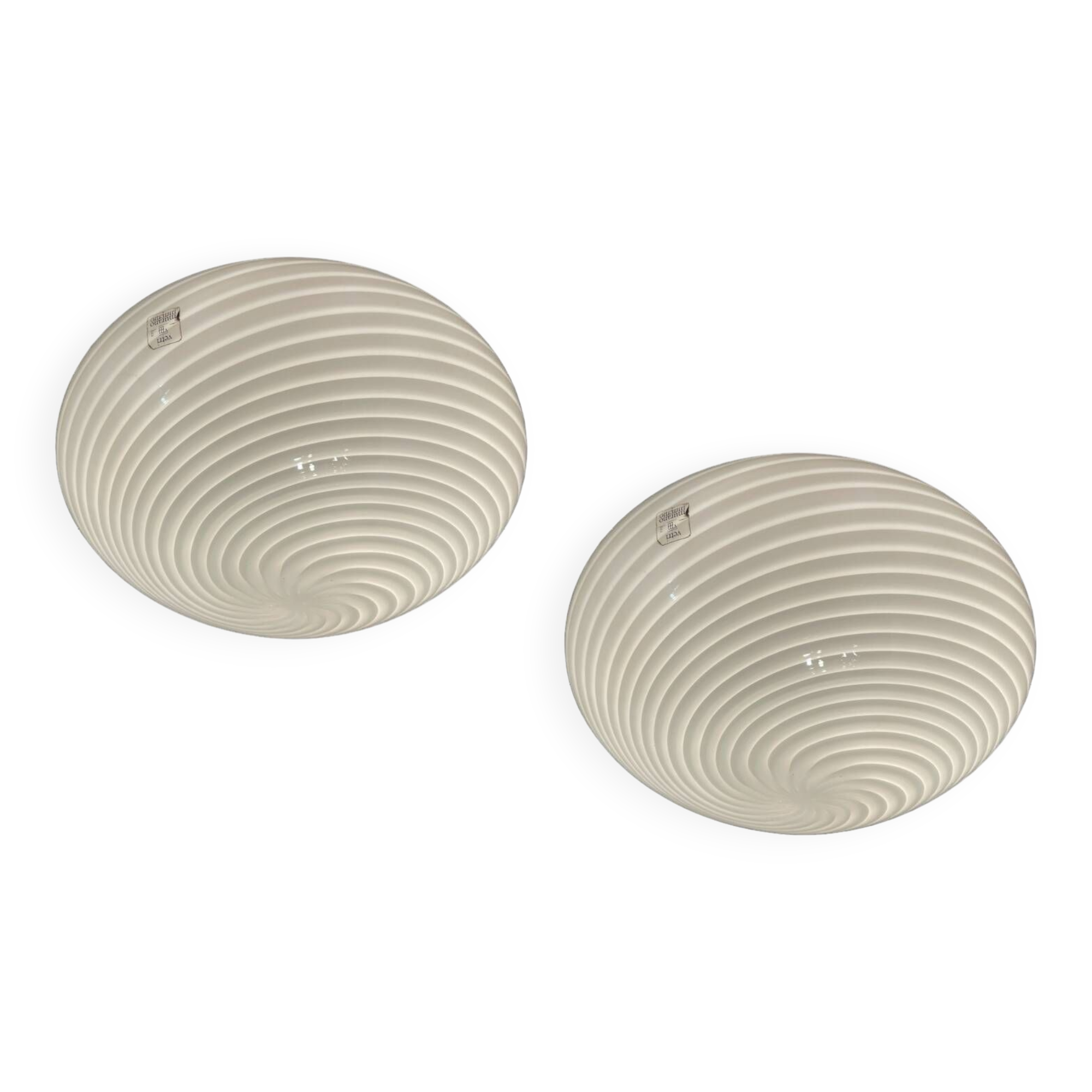 Murano Glass Flushmount Lights Set of 2