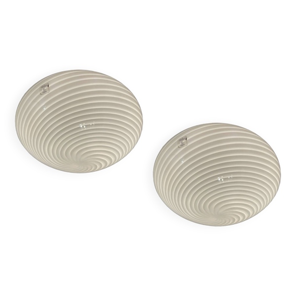 Plafonniers en verre de Murano, ensemble de 2