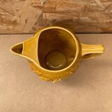 Old barbotine pitcher sarreguemines yellow ceramic squirrel decor