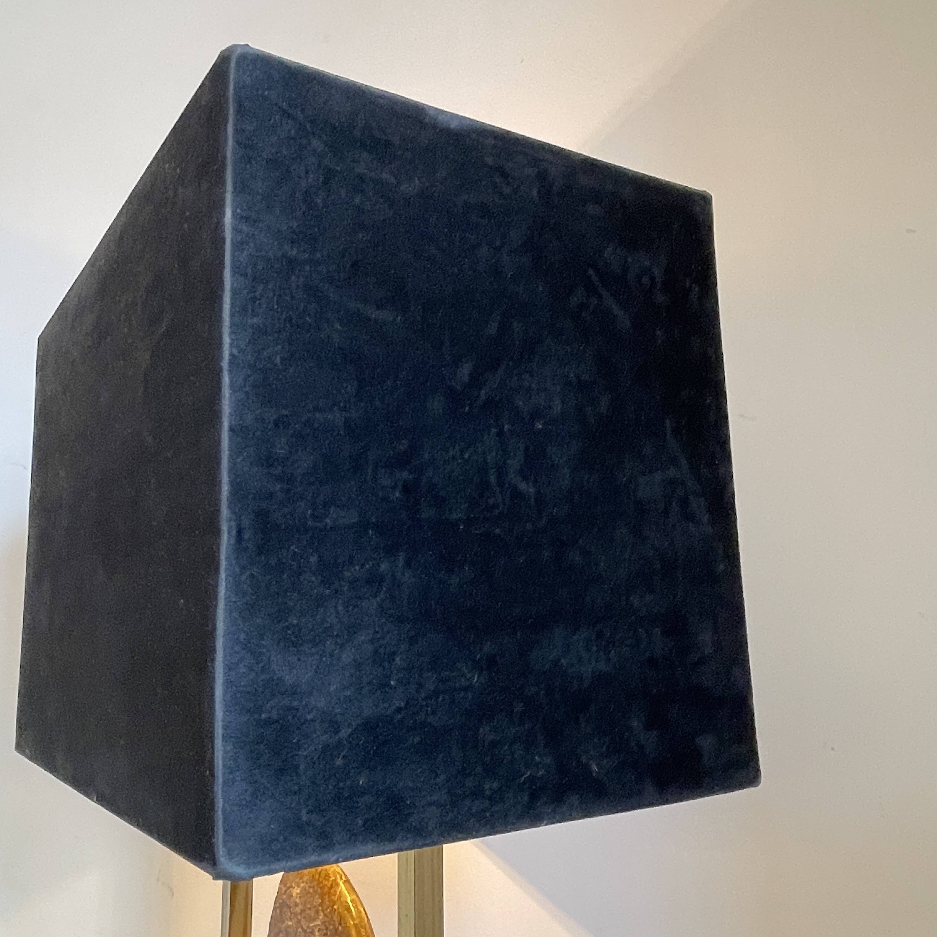 MAISON JANSEN (attr) 'Ammonite' lamp 102cm, gilded brass and black lacquered wood