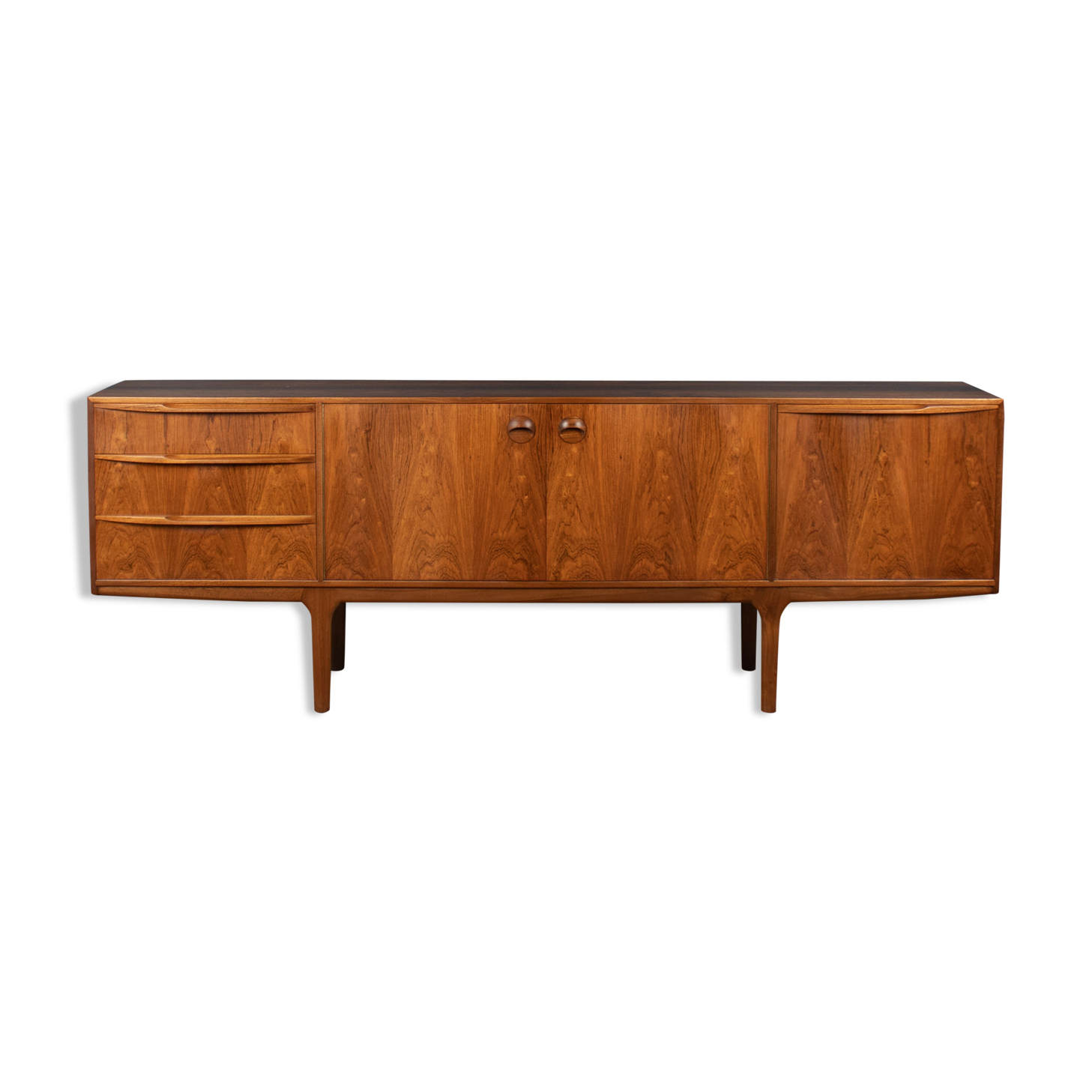 Retro 1960s restored long rosewood mcintosh torpedo sideboard