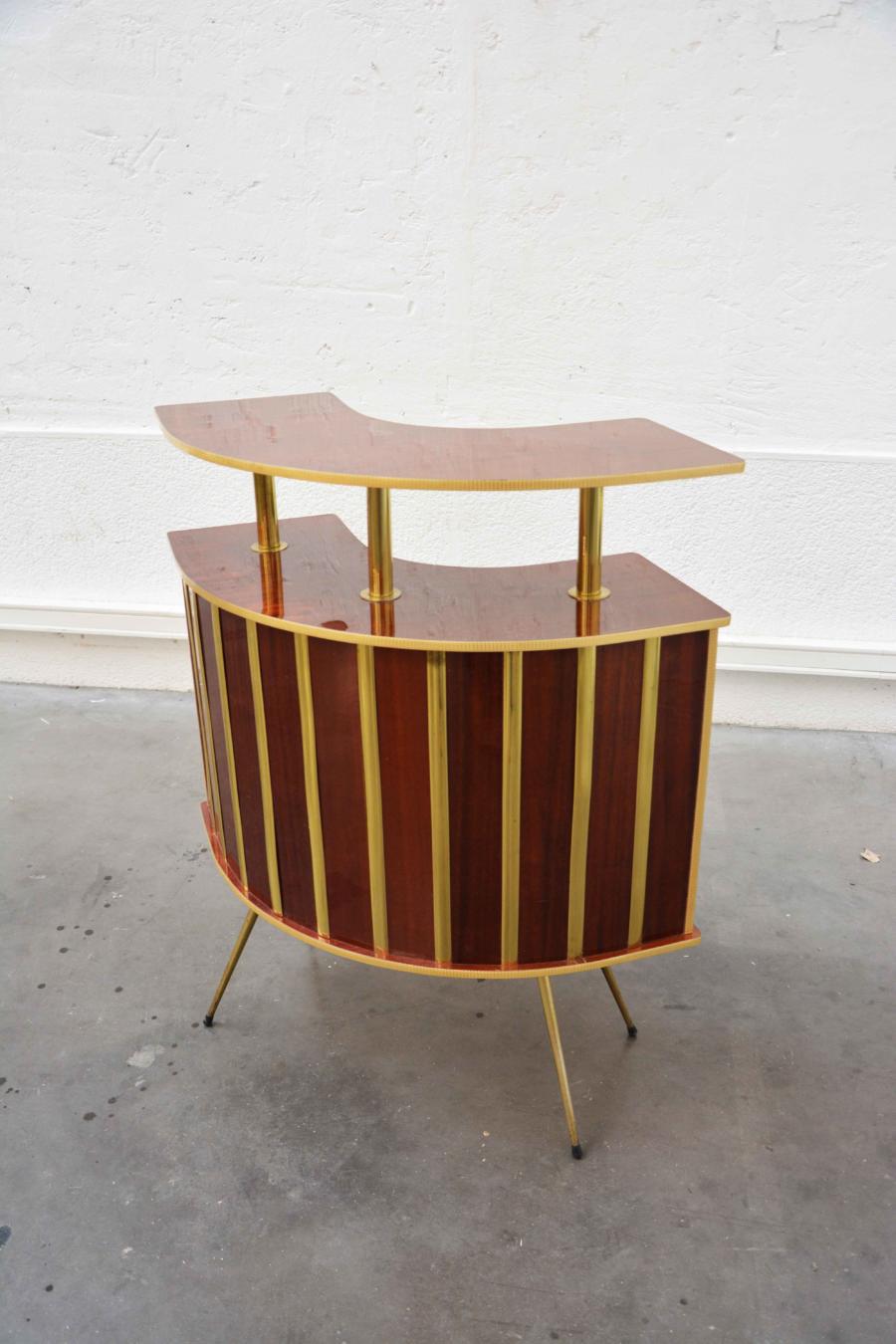 Retro bar gold and Brown and his stool