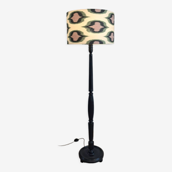 Lampadaire vintage arty en bois peint