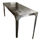 Large riveted metal high table Eiffel style