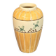 Orange and green ceramic vase with duck motif