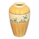 Orange and green ceramic vase with duck motif