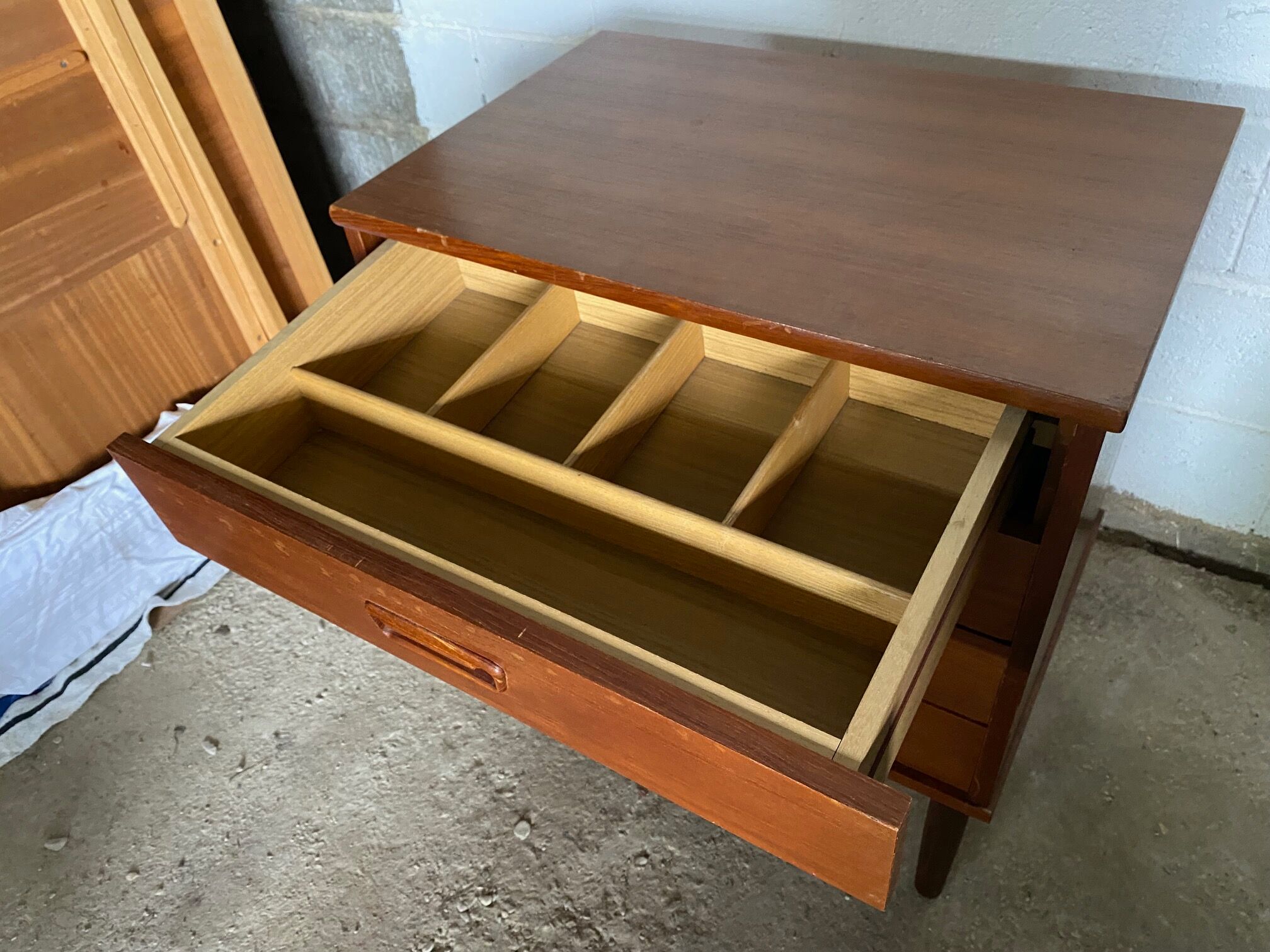 Chest of drawers teak storage furniture and Scandinavian teak veneer 60s