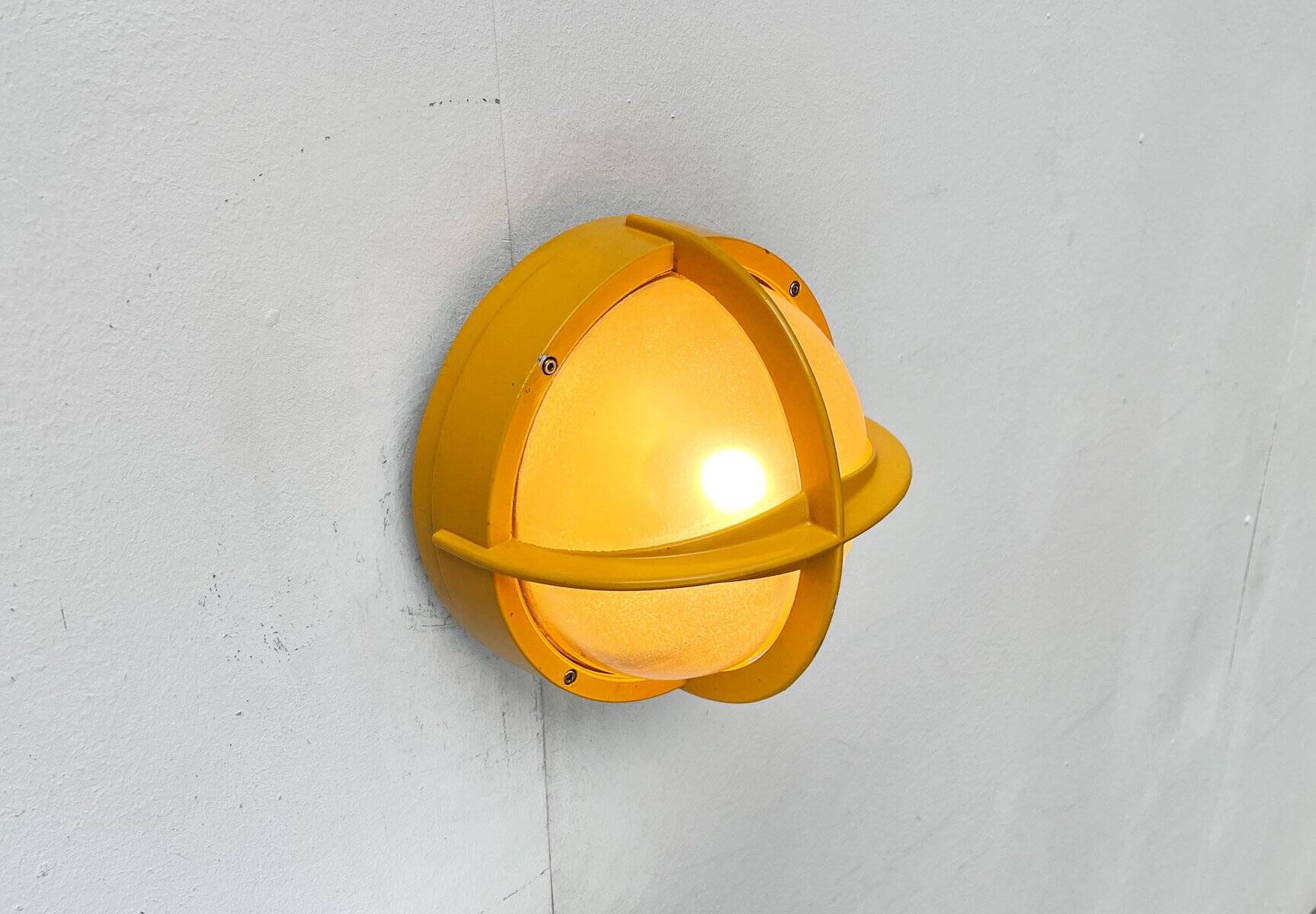 Mid-century Danish metal outdoor wall lamp model Pirate by Eva Koppel, Nils Koppel, Gert Edstrand for Nordisk Solar, 1960s.