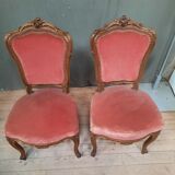 Paire de chaises de style Louis XV