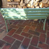 Set of 2 garden benches, for children in cast iron and wood