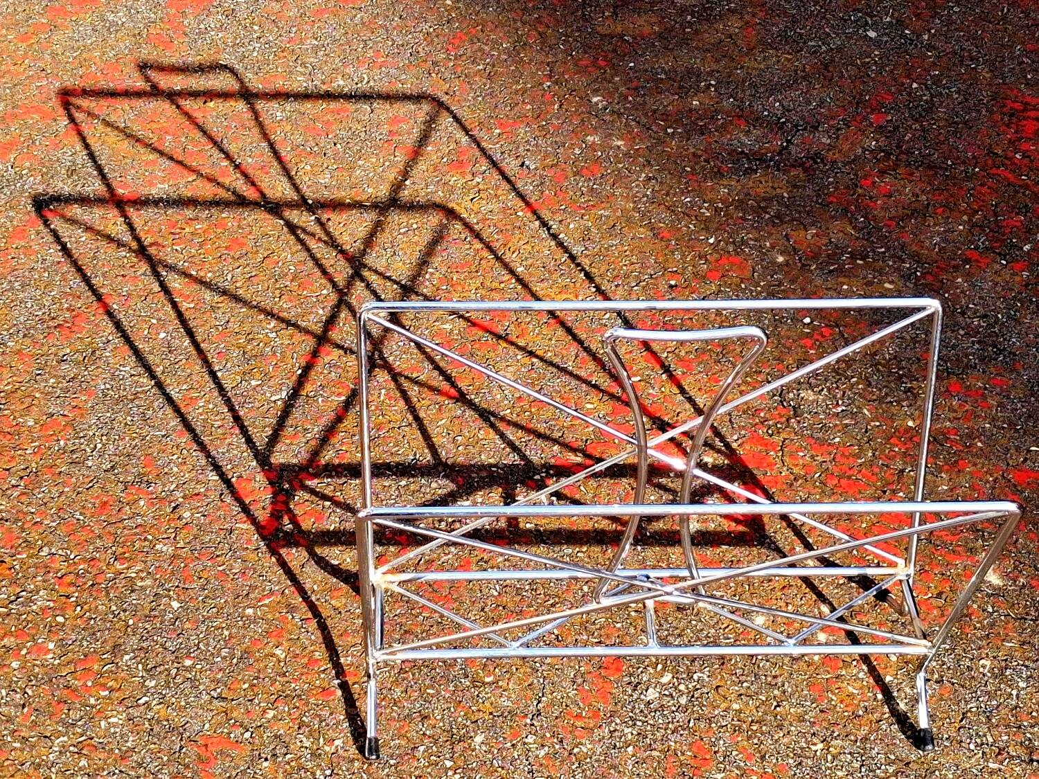 Vintage chrome metal magazine rack