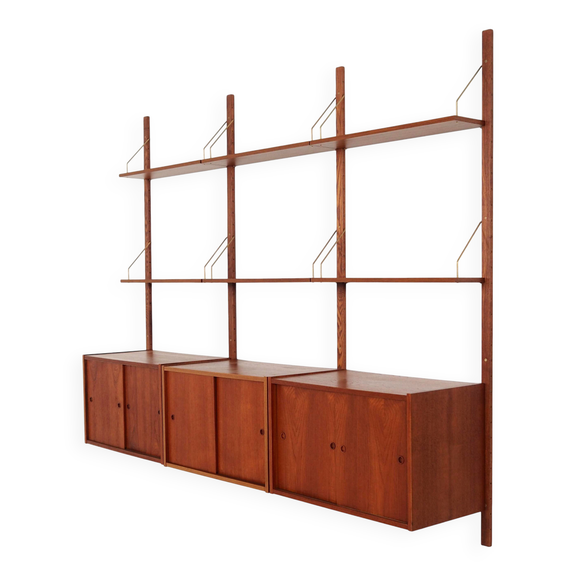 Teak modular bookcase PS System, Danish design, 1960s, manufactured by Rand