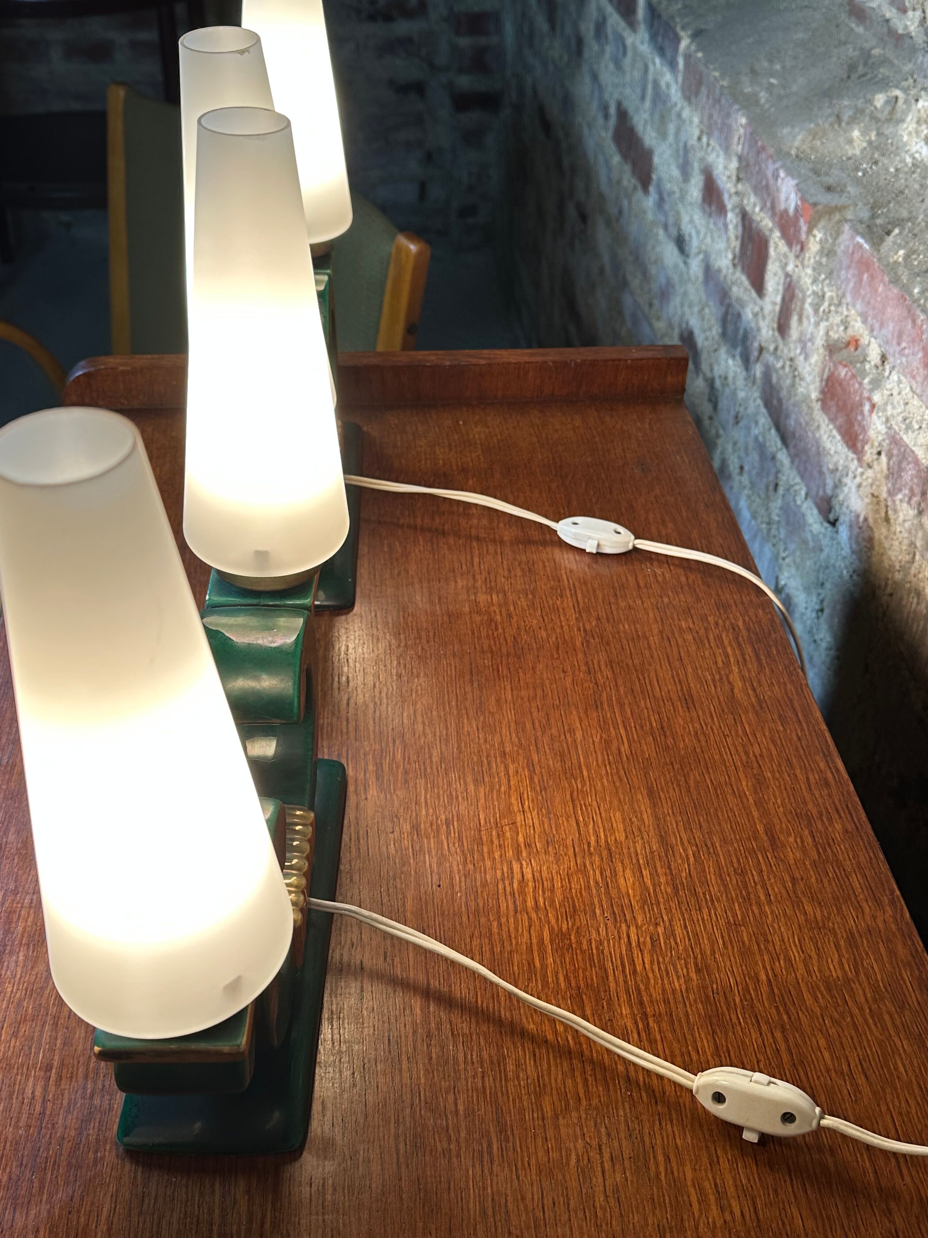 Lamps Art Deco period in ceramic Saint Clement