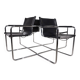 Ensemble de 4 chaises visiteur Matteo Grassi en cuir/chrome, chaises cantilever, 1970.