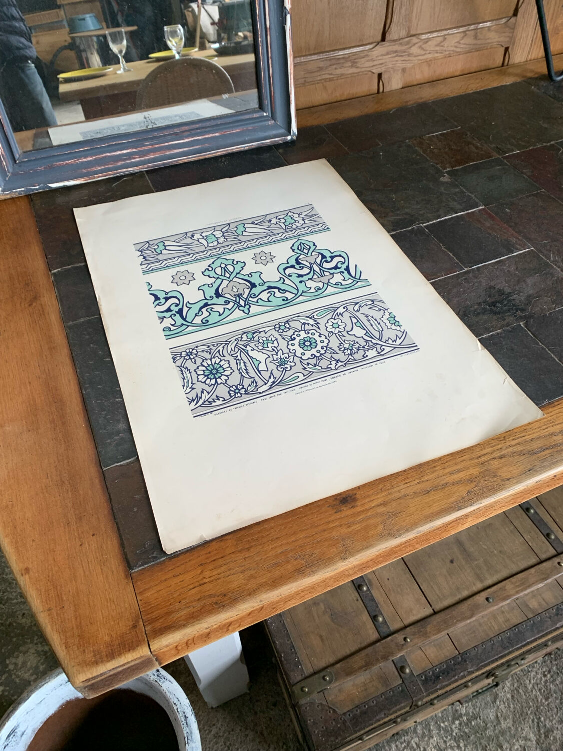 Lithographie ancienne orientale - Ornements de la Perse