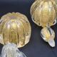 Set of 3 gold Ercole Barovier "Bullicante" Murano glass vases for Barovier & Toso