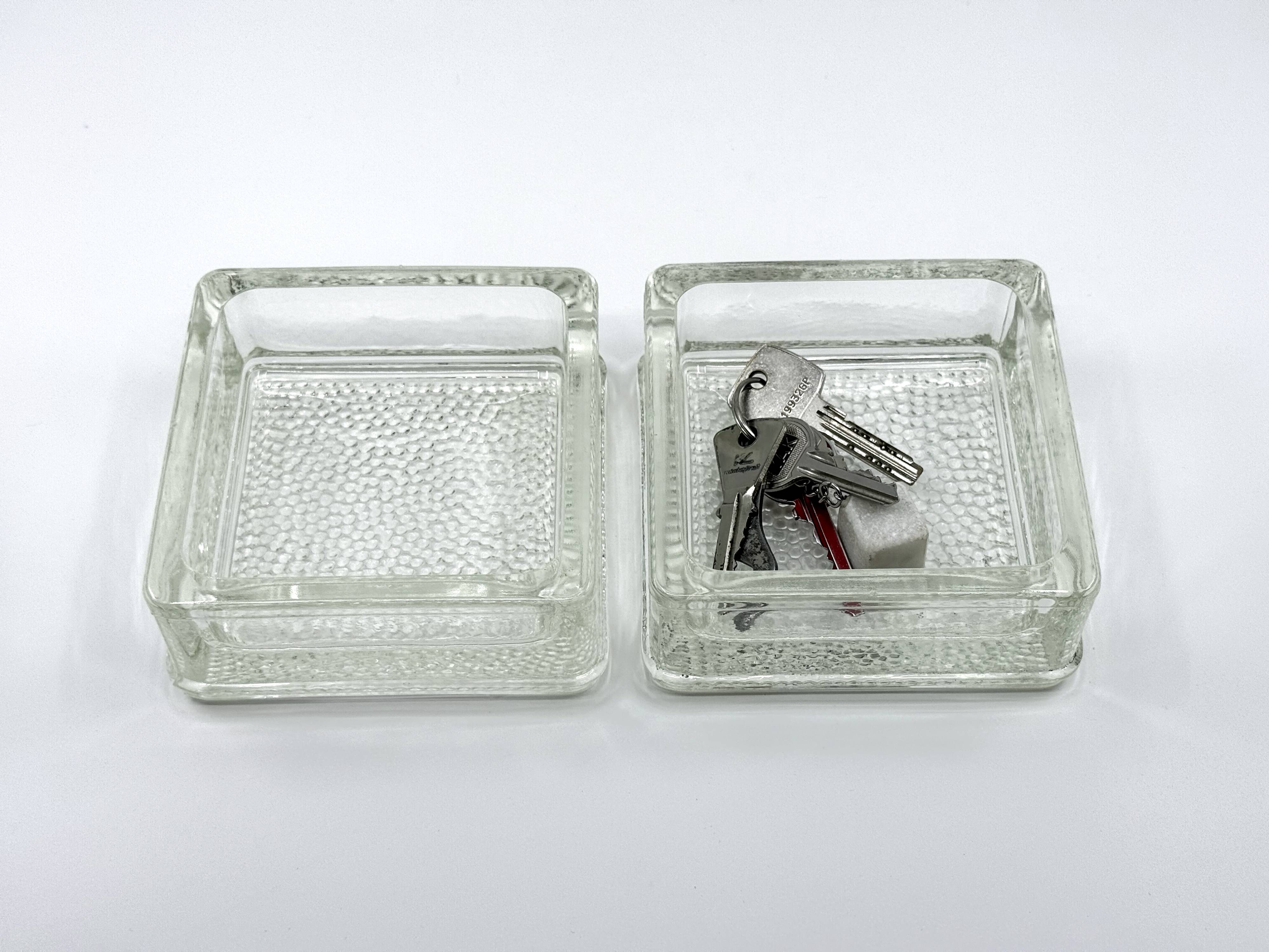 2 Pocket emptiers/ashtrays/paperweights • Lumax • Saint-Gobain • 1950
