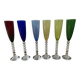 Set of 6 champagne flutes "Véga Flutissimo" in tinted crystal —