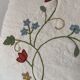 Linen Cushion Cover Embroidered with Flowers