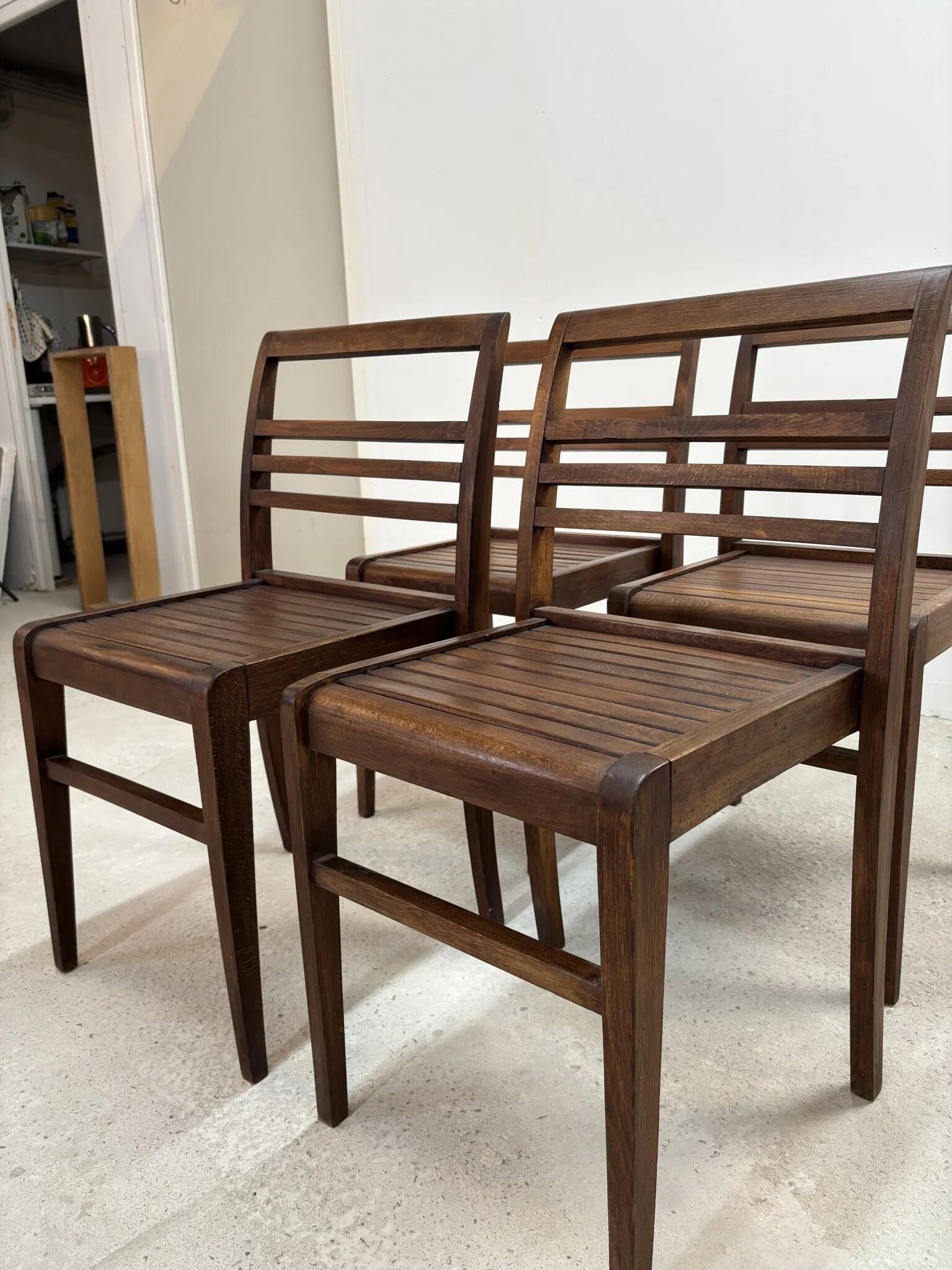 Four chairs from the Reconstruction design by René Gabriel, model 103.