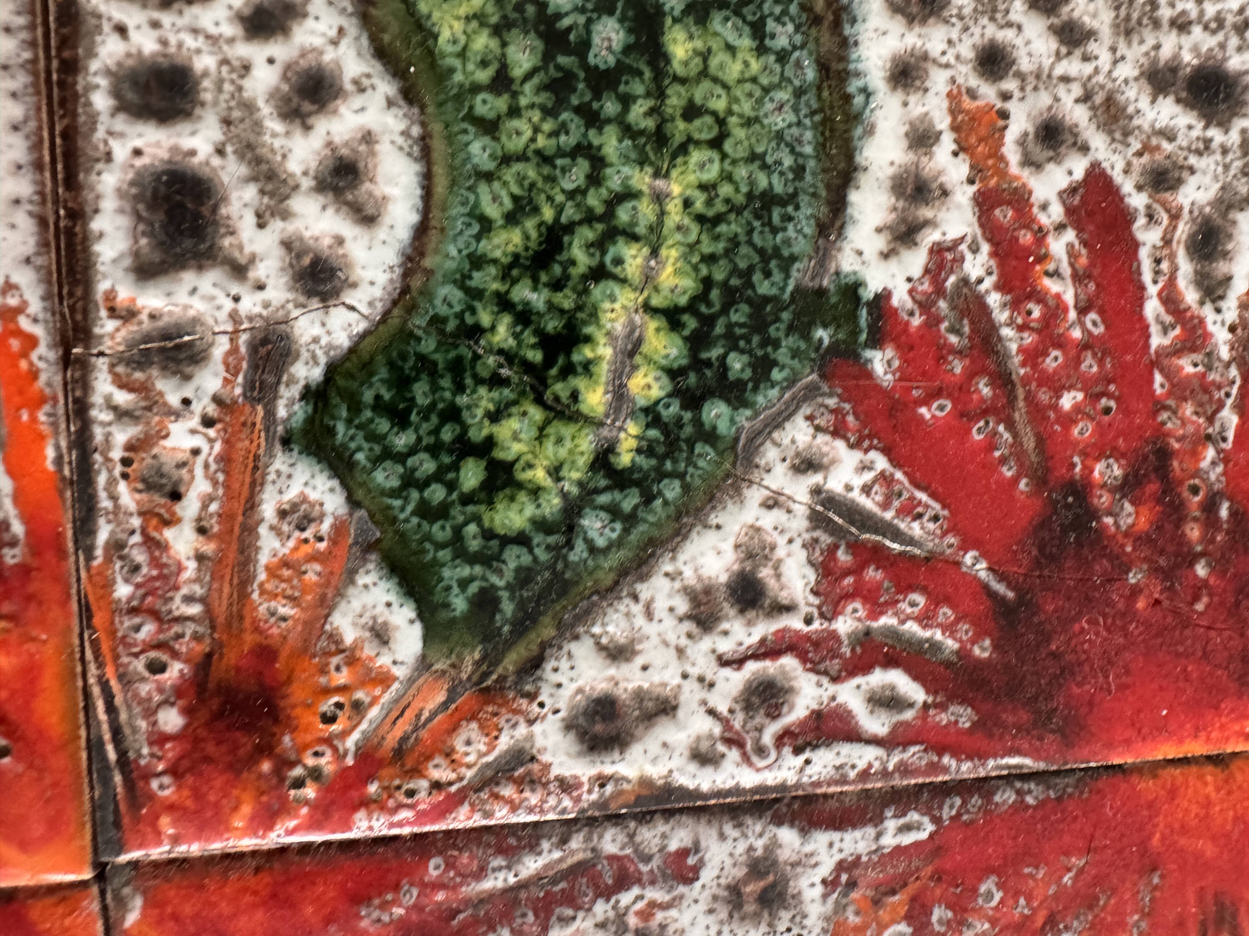 Vintage ceramic coffee table by Vallauris – floral and flat top