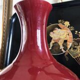 Monochrome Porcelain Vase Pansu Long Neck/Sang de Boeuf/China Qing Dynasty 19th