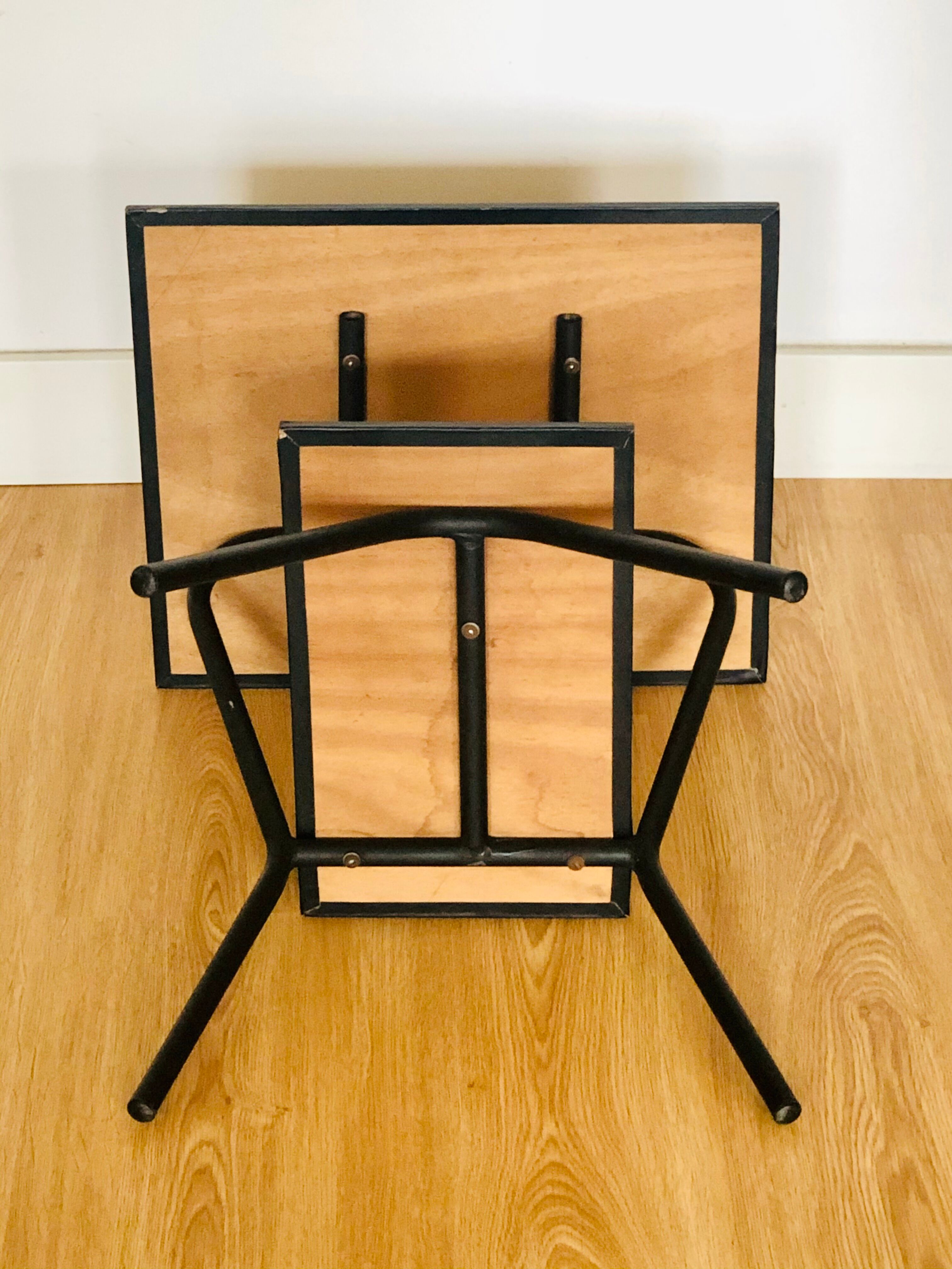 Wood and metal side table