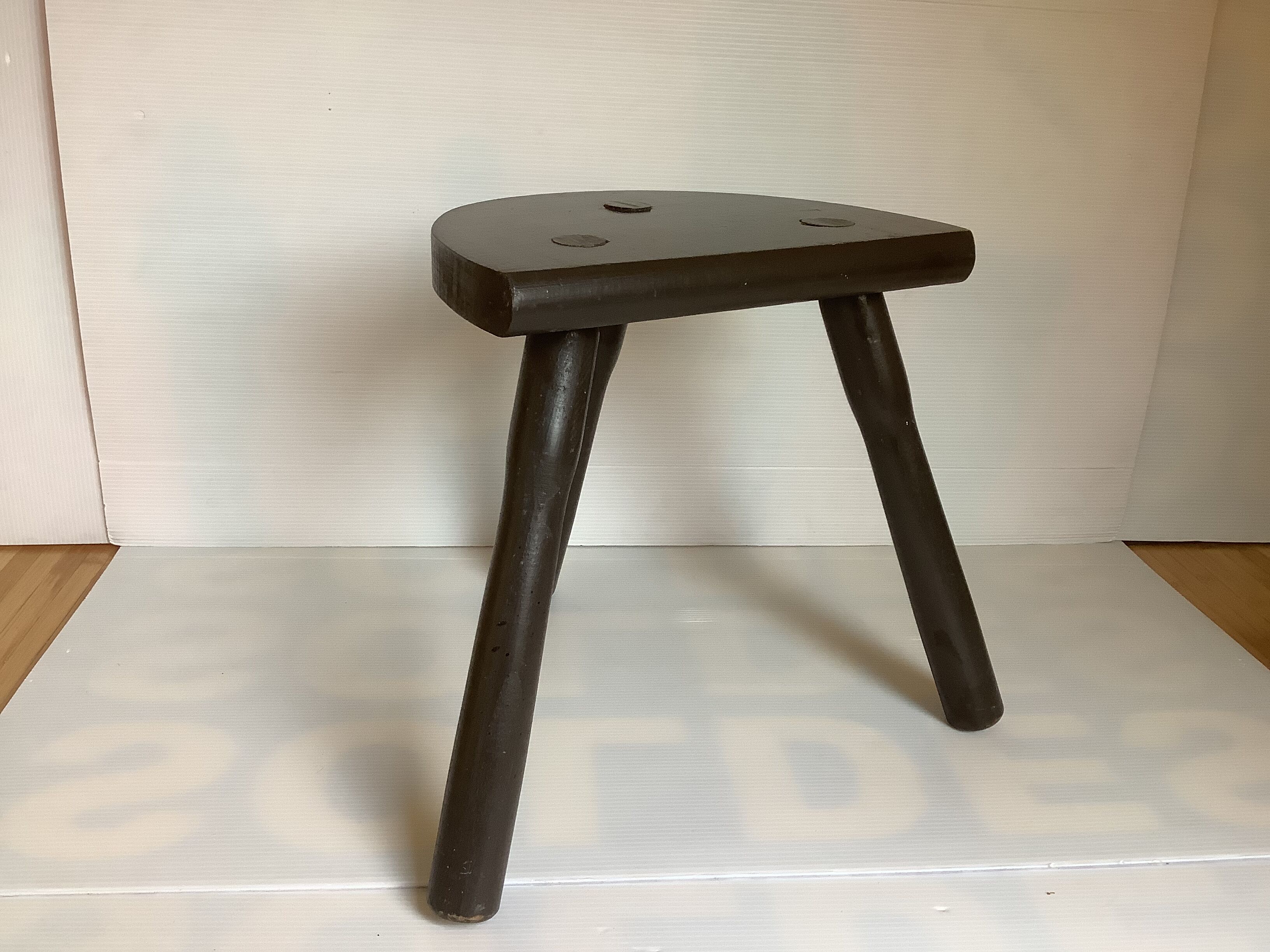 Tripod farm stool painted wood