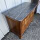 Louis-Philippe commode in burr walnut, Saint-Anne grey marble, mid-century