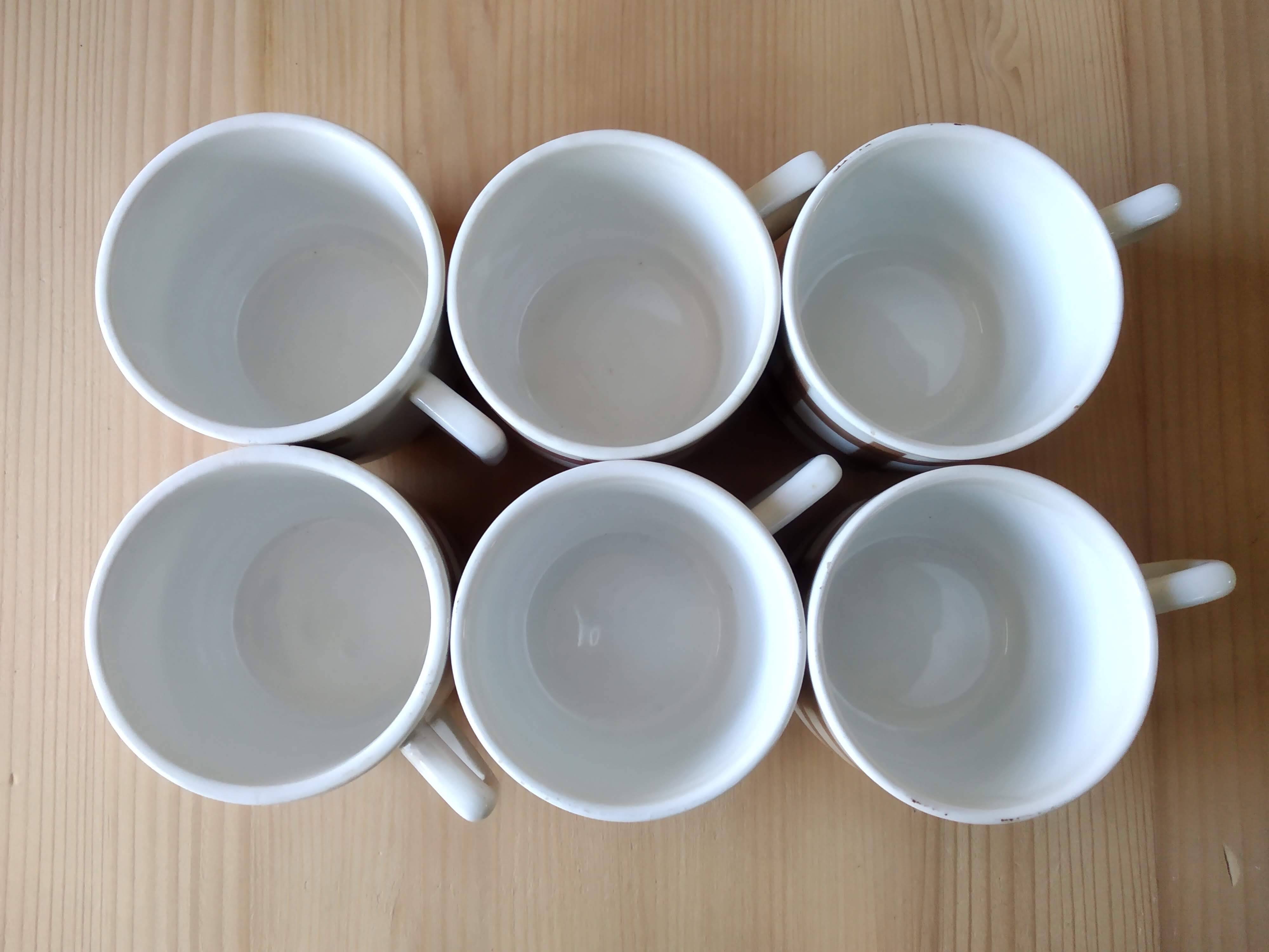 Lot de 6 tasses modèle Écossais marron