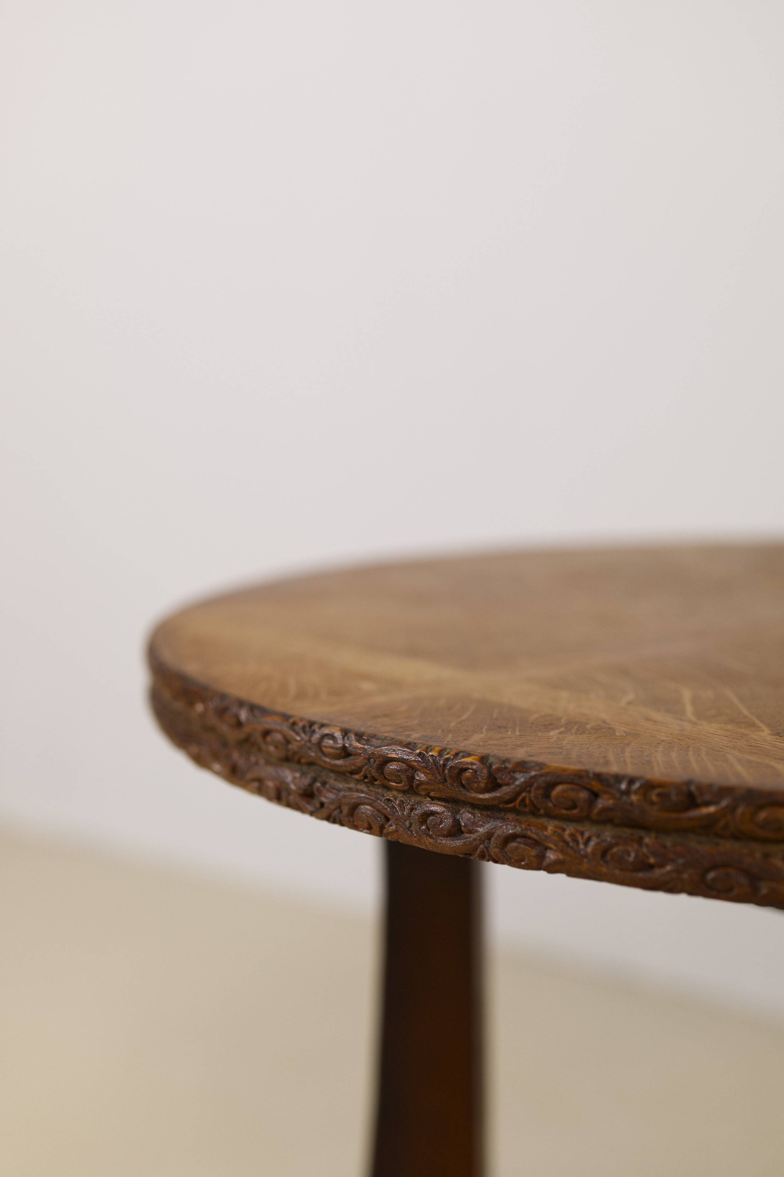 Art Deco Oak two-tiered side table, Belgium 1930's