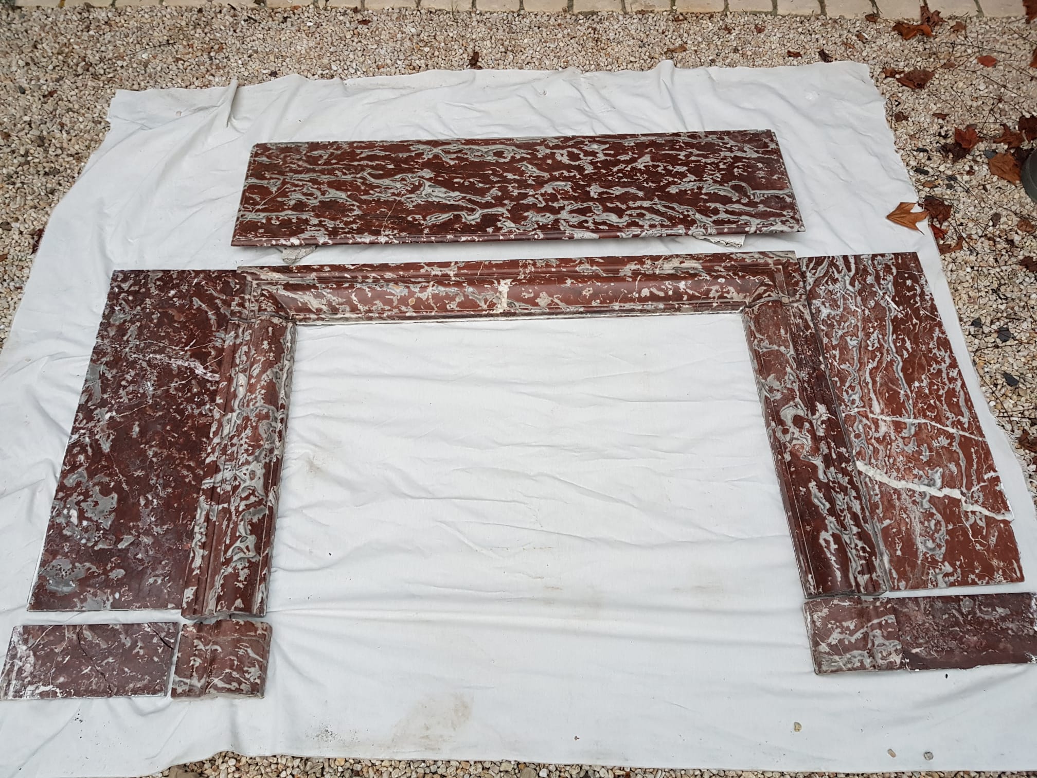 Fireplace in red marble from Languedoc