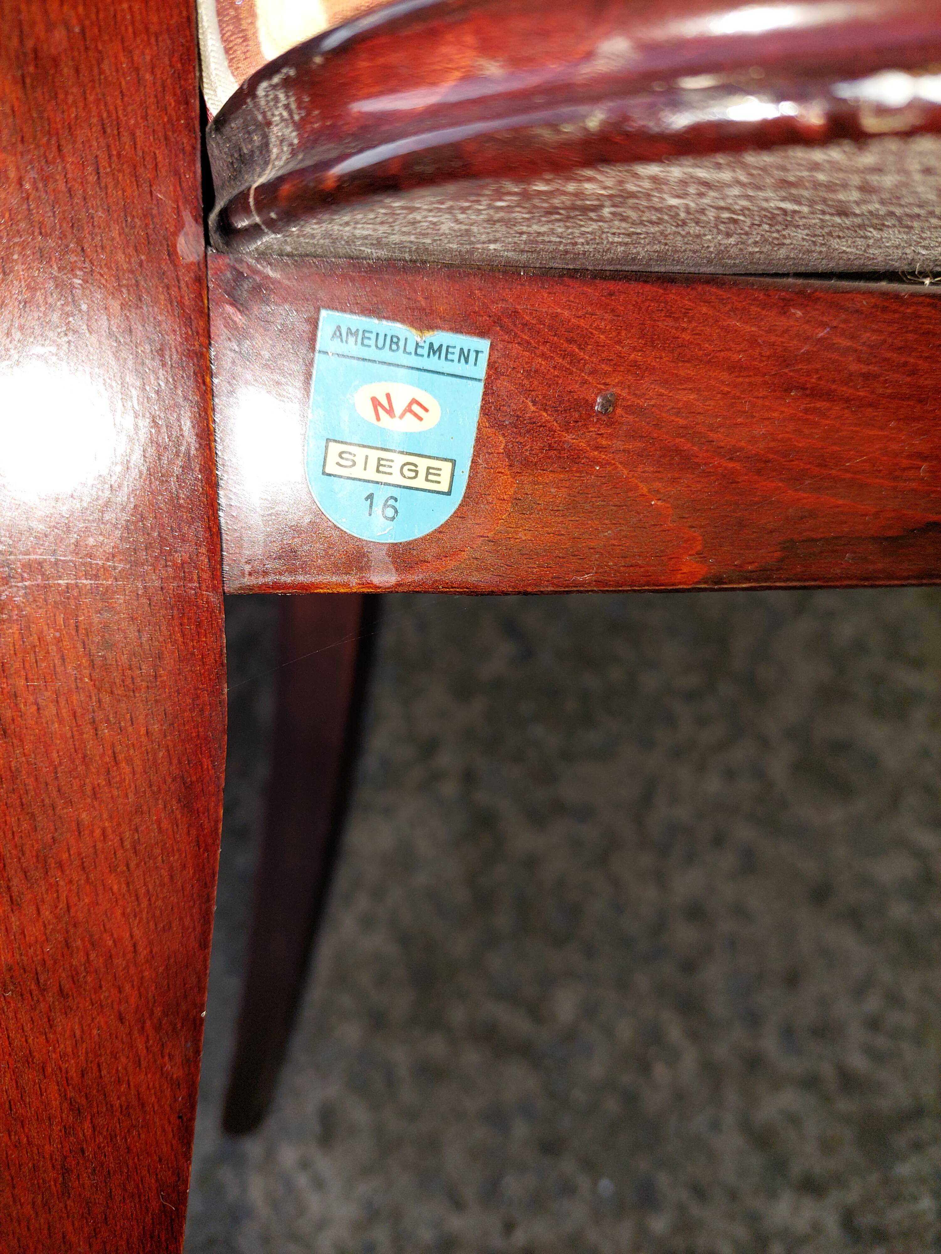 Lot oval table and 6 vintage chairs used