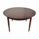 Table à manger ronde en palissandre avec rallonge, Lübke années 60/70