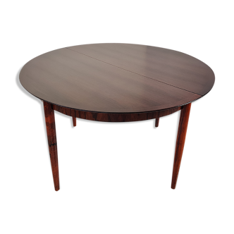 Round rosewood dining table with extension, Lübke 60s/70s