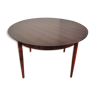 Round rosewood dining table with extension, Lübke 60s/70s