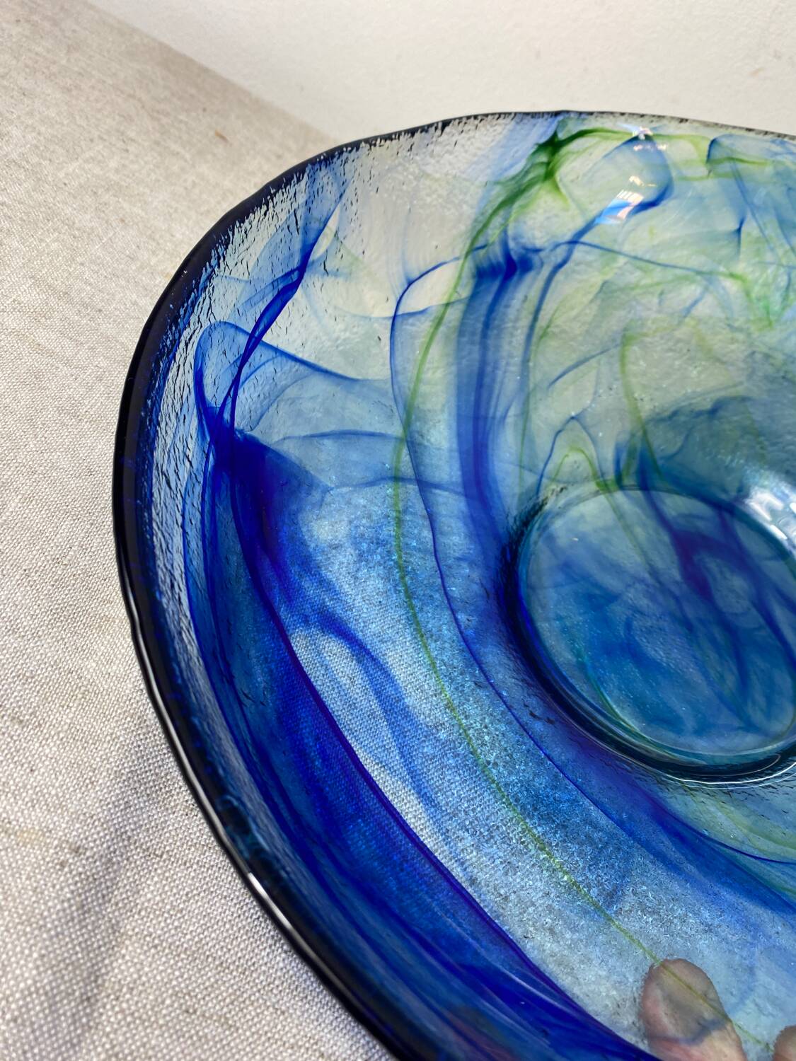 Blown glass salad bowl