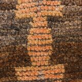 3x7 Brown Hot Pink Turkish Vintage Runner Rug, 92x227Cm