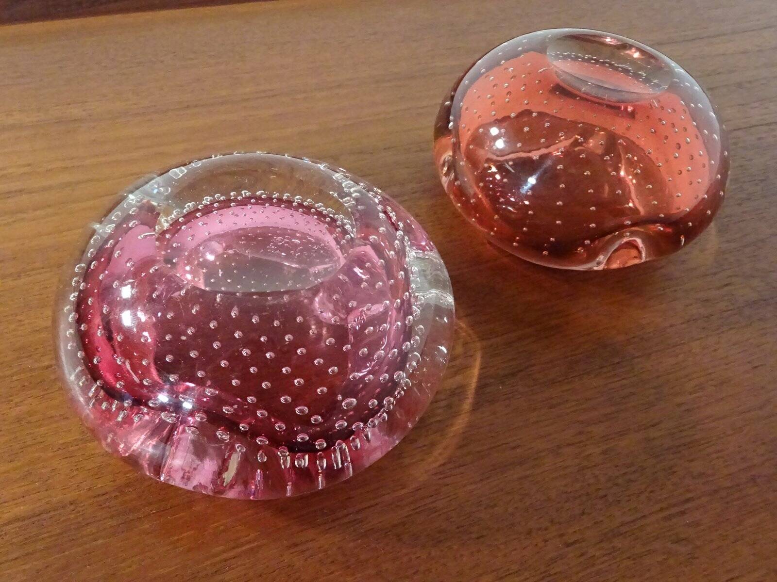 Italian Murano Glass Ashtrays, 1960s, Set of 2