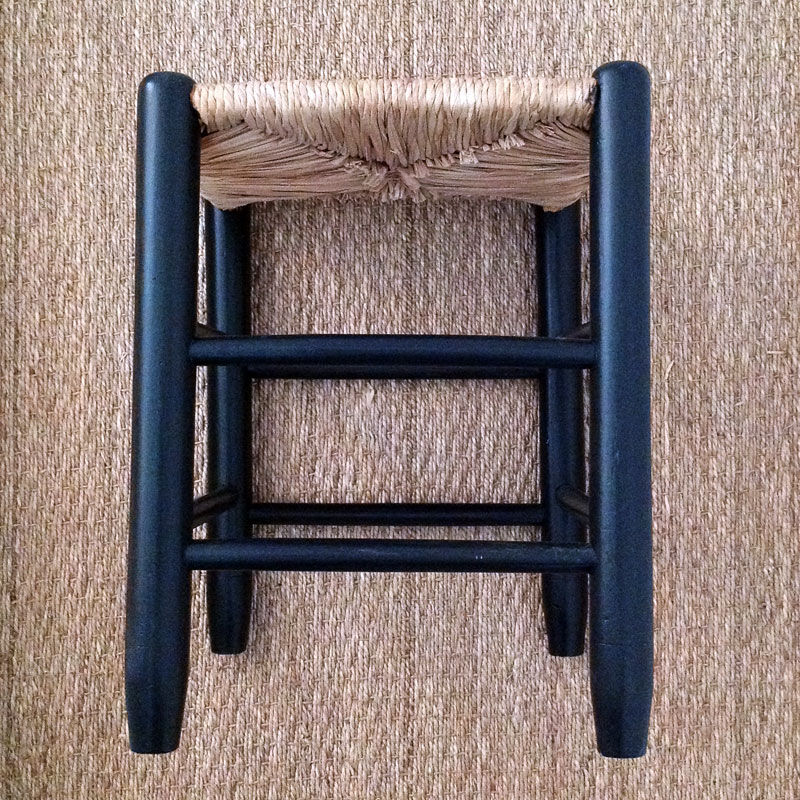 Straw and black stool