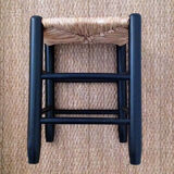 Straw and black stool